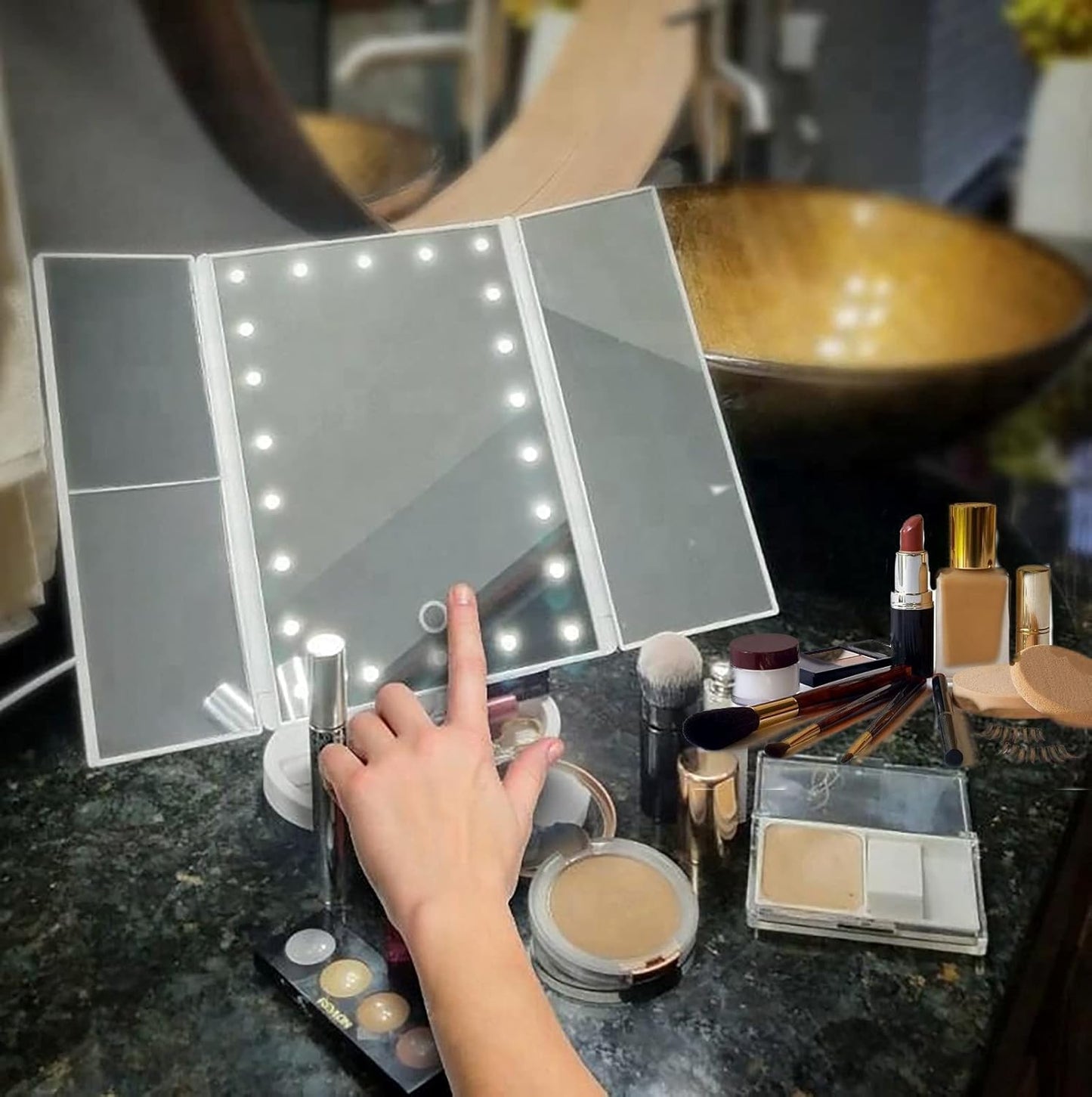 LED Touch Screen Makeup Mirror