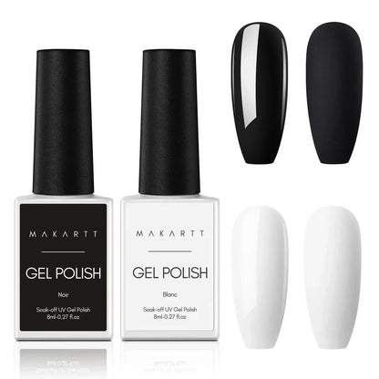 Black and White Gel Nail Polish Set